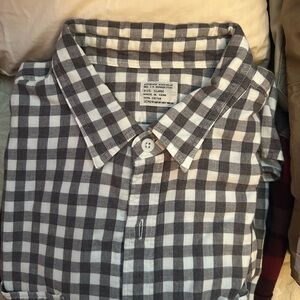 J. Crew Gray and White Casual Button Down Shirt